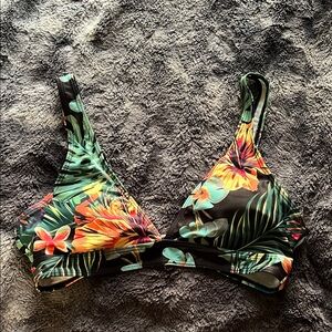 Tropical Floral Bikini Top